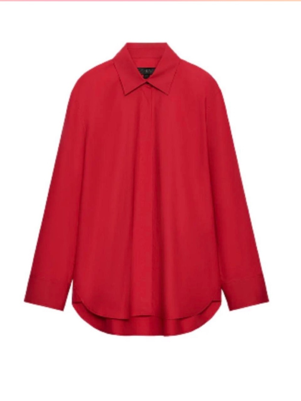 Zara Red ZW collection poplin shirt